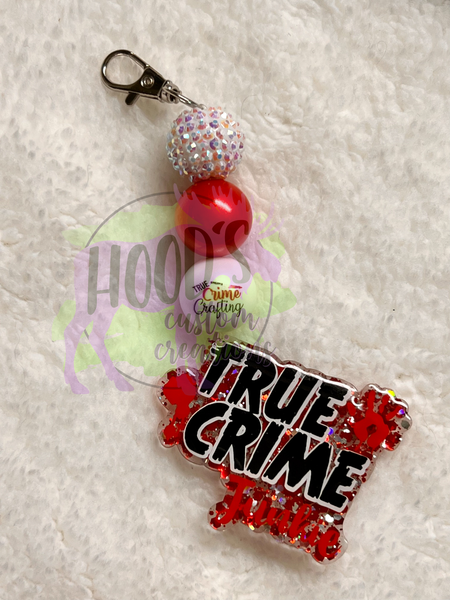True Crime Junkie 2.5" keychain
